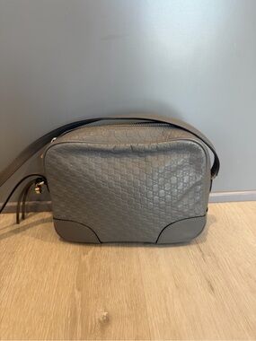 Gucci Guccissima Bree Disco Crossbody Bag Grey